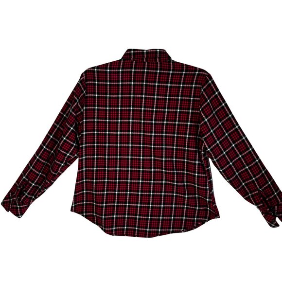 Riders By Lee Women's Red & Black Plaid Button-Up Shirt Size L - Picture 2 of 10
